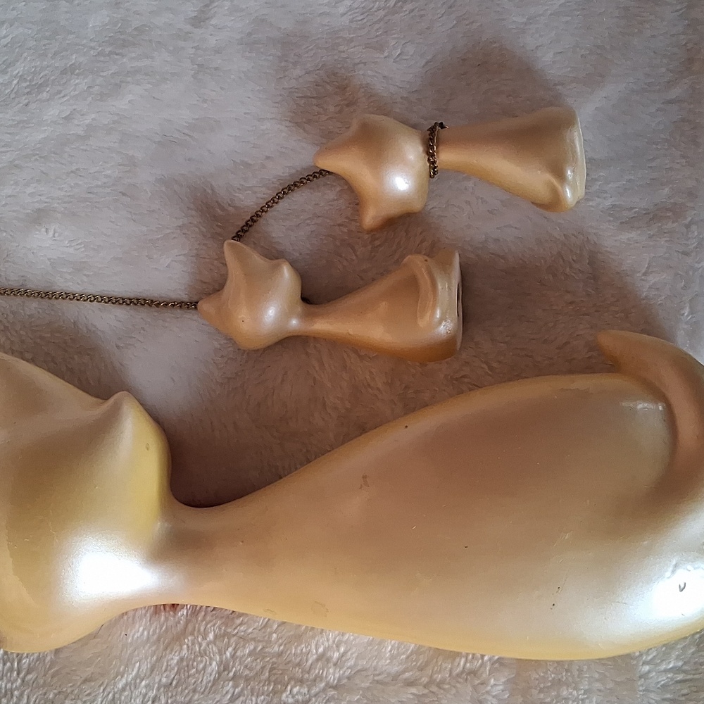 Charming Vintage Long Eyelash Cat Figurine Set. Made In JAPAN. 60s. - Picture 4 of 5